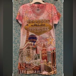💙 Girl’s T-Shirt featuring Las Vegas & rhinestones, Size: Small